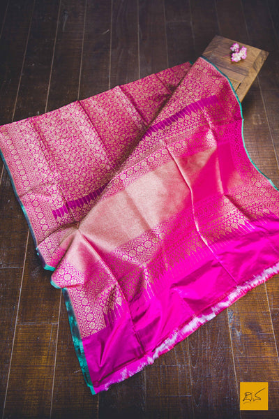 Indian wedding,festivals, handwoven saree for classical music singers, dancers, architects, saree connoiseurs, saree collectors, brides, brides maids. This is a pure katan silk saree which has a very soft drape and can be accessorised with diamonds, peals, precious stone jewellery depending on the occasion. Looks dressy with a gajra too. Traditional yet contemporary in its look.